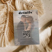 はっきりしたフォントの結婚詳細Qrコード2の写真ホワイト エンクロージャーカード