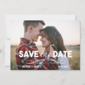 はっきりしたフォントシンプル写真Save the Date セーブザデート (正面)