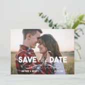 はっきりしたフォントシンプル写真Save the Date セーブザデート (スタンド正面)