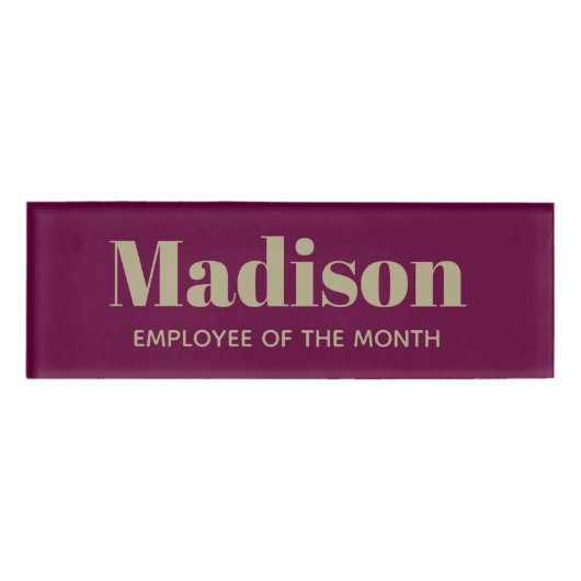 はっきりしたフォントパーソナライズされた従業員名タグ 名札 (正面)