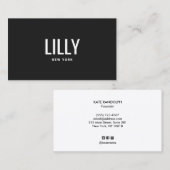 はっきりしたフォントミニマモダンリストプロフェッショナルブラック 名刺 (正面/裏面)