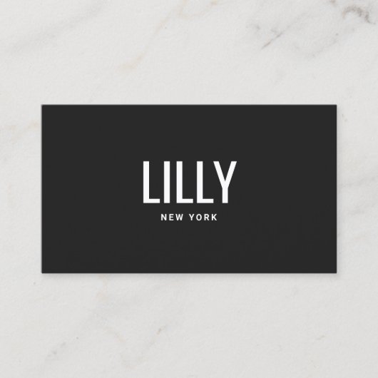 はっきりしたフォントミニマモダンリストプロフェッショナルブラック 名刺 (正面)