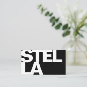 はっきりしたフォントモダンタイポグラフィシンプル 名刺 (スタンド正面)