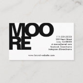 はっきりしたフォントモダンタイポグラフィシンプル 名刺 (裏面)