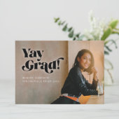 はっきりしたフォントモダンミニマル写真卒業Anno 案内状 (スタンド正面)