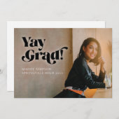 はっきりしたフォントモダンミニマル写真卒業Anno 案内状 (正面/裏面)