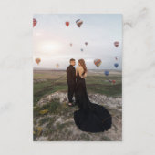 はっきりしたフォント結婚詳細Qrコード2写真黒 エンクロージャーカード (裏面)