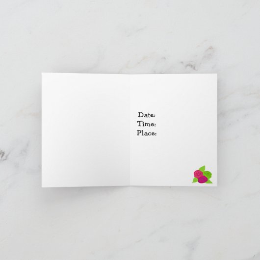 はっきりしたフラワーズハウスウォーミングパーティの招待状 招待状 (内部)