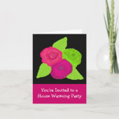 はっきりしたフラワーズハウスウォーミングパーティの招待状 招待状 (正面)