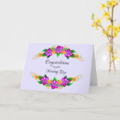 はっきりしたフローラおめでとう カード (黄色い花)