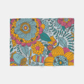 はっきりしたフローラつる植物フリースブランケット フリースブランケット (正面(横))