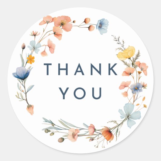 はっきりしたフローラエレガント結婚式の引き出物 ラウンドシール (正面)
