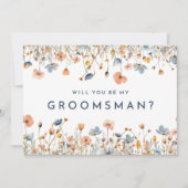 はっきりしたフローラエレガントGroomsman Proposal Card 招待状 (正面)