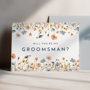 はっきりしたフローラエレガントGroomsman Proposal Card 招待状