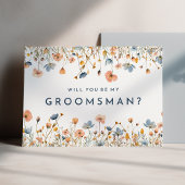 はっきりしたフローラエレガントGroomsman Proposal Card 招待状
