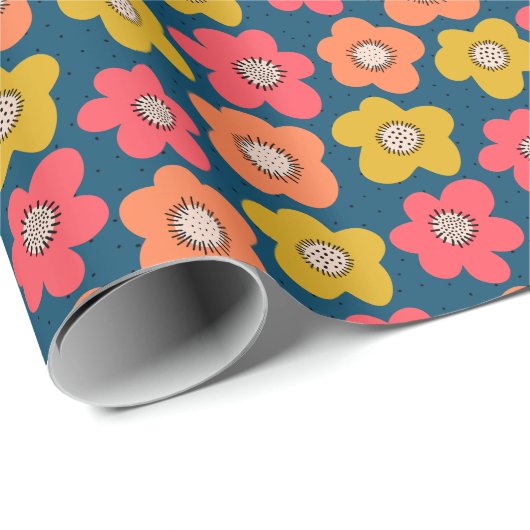 はっきりしたフローラスカンジナビア様式：シームレスな装飾 ラッピングペーパー (ロールコーナー)