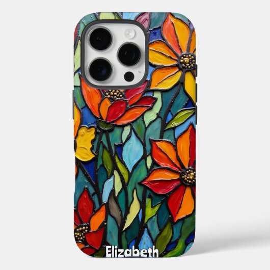 はっきりしたフローラステンドグラス四重奏 Case-Mate iPhoneケース (裏面)