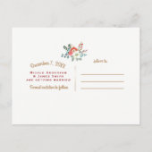 はっきりしたフローラダークファンキーシック結婚式の日付を保存 案内ポストカード (裏面)