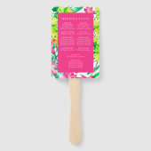 はっきりしたフローラピンク水彩結婚式 プログラム ハンドファン (裏面)