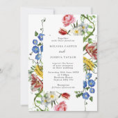 はっきりしたフローラフレームオランダ花結婚式招待状 招待状 (正面)