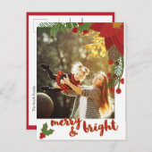 はっきりしたフローラメリーと明るい書道写真 シーズンポストカード (正面/裏面)