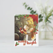 はっきりしたフローラメリーと明るい書道写真 シーズンポストカード (スタンド正面)