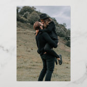 はっきりしたフローラ名白黒2枚結婚の写真 箔招待状 (裏面)