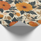 はっきりしたフローラ図形の折り返し紙 ラッピングペーパー (角)