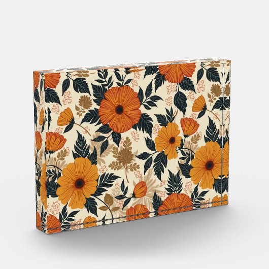 はっきりしたフローラ図形の水平フォトブロック フォトブロック (左)