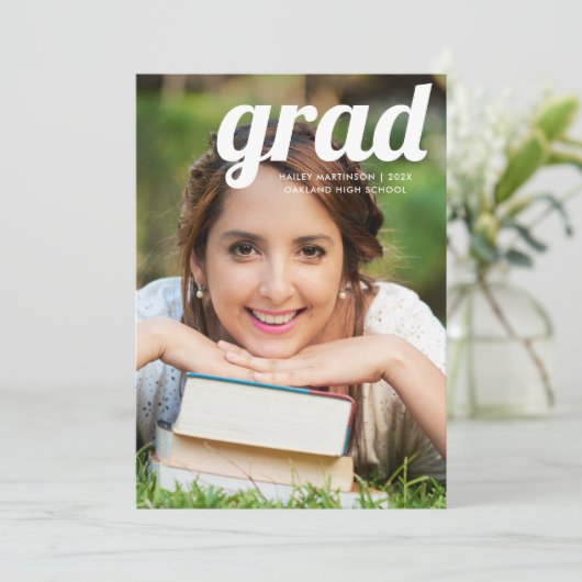 はっきりしたフローラ型レトロプリント 招待状 (スタンド正面)