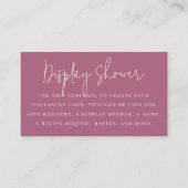 はっきりしたフローラ書道紫ブライダルシャワー エンクロージャーカード (正面)