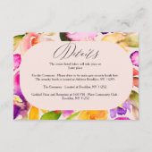 はっきりしたフローラ水の色の結婚詳細を大き過ぎる エンクロージャーカード (正面)