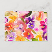 はっきりしたフローラ水の色の結婚詳細を大き過ぎる エンクロージャーカード (裏面)