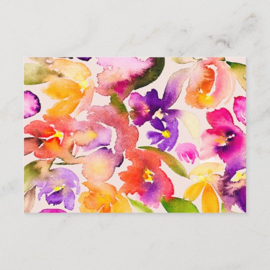 はっきりしたフローラ水の色の結婚詳細を大き過ぎる エンクロージャーカード (裏面)