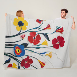 はっきりしたフローラ水の色(色鮮やか) フリースブランケット