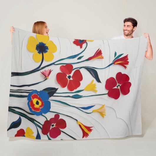 はっきりしたフローラ水の色(色鮮やか) フリースブランケット (インサイチュ)