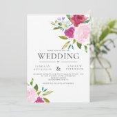 はっきりしたフローラ水彩結婚式招待状 招待状 (スタンド正面)
