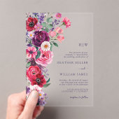 はっきりしたフローラ結婚アクリル招待状 アクリル招待状 (インサイチュ (ポータブル))