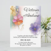 はっきりしたフローラ結婚式招待状 (スタンド正面)