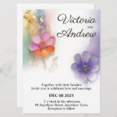 はっきりしたフローラ結婚式招待状 (正面/裏面)