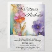 はっきりしたフローラ結婚式招待状 (正面/裏面)