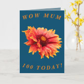 はっきりしたフローラ100th誕生日カード（Mum用） カード (黄色い花)