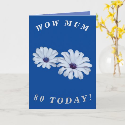 はっきりしたフローラ80th誕生日カード（MUM用） カード (黄色い花)