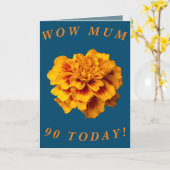 はっきりしたフローラ90th誕生日カード（Mum用） カード (黄色い花)