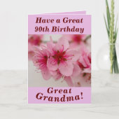 はっきりしたフローラ90th誕生日カー素晴らしド カード (正面)