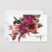 はっきりしたフローラ |ドラマチックでエレガントな結婚式 出欠カード (裏面)