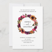 はっきりしたフローラ |ドラマチックエレガントでリース結婚の 招待状 (正面)