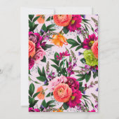 はっきりしたフローラ |モダンカラフルブライダルシャワー 招待状 (裏面)