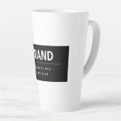 はっきりしたブモダンランドまたは会社名 |黒と白 カフェラテマグ (右アングル)