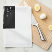 はっきりしたブモダンランドまたは会社名 |黒と白 キッチンタオル (四つ折り)